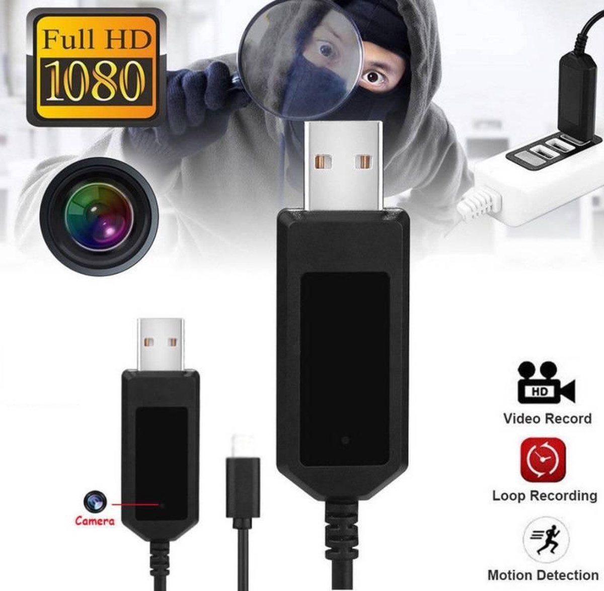 USB Lightning kabel met ingebouwde 1080P Voice Recorder USB Lightning kabel met ingebouwde 1080P Voice Recorder