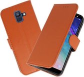 Hoesje Geschikt voor Samsung Galaxy A6 2018 - Book Case Telefoonhoesje - Kaarthouder Portemonnee Hoesje - Wallet Cases - Bruin
