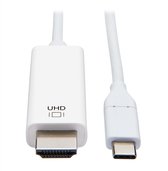 Tripp-Lite U444-009-H4K6WE USB-C to HDMI Adapter Cable (M/M) - 3.1, Gen 1, Thunderbolt 3, 4K @ 60 Hz, Converter on HDMI End, White, 9 ft. TrippLite