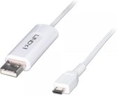 Lindy 1.2m USB A/USB Micro B USB-kabel 1,2 m Micro-USB B Wit