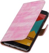 Hagedis Bookstyle Hoes - Wallet Case Telefoonhoesje - Geschikt voor Samsung Galaxy A7 (2016) A710F Roze