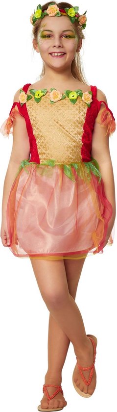 dressforfun - Meisjeskostuum bloemenkind 104 (3-4y) - verkleedkleding kostuum halloween verkleden feestkleding carnavalskleding carnaval feestkledij partykleding - 301698