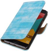 Mobieletelefoonhoesje.nl - Samsung Galaxy A7 2016 Hoesje Hagedis Bookstyle Turquoise