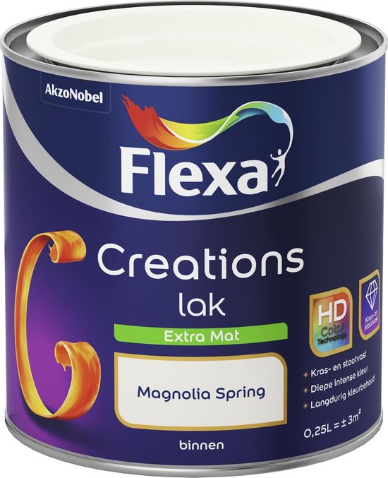 Respectvol Wat is er mis Toegeven Flexa Creations - Lak Extra Mat - Magnolia Spring - 250 ml | bol.com