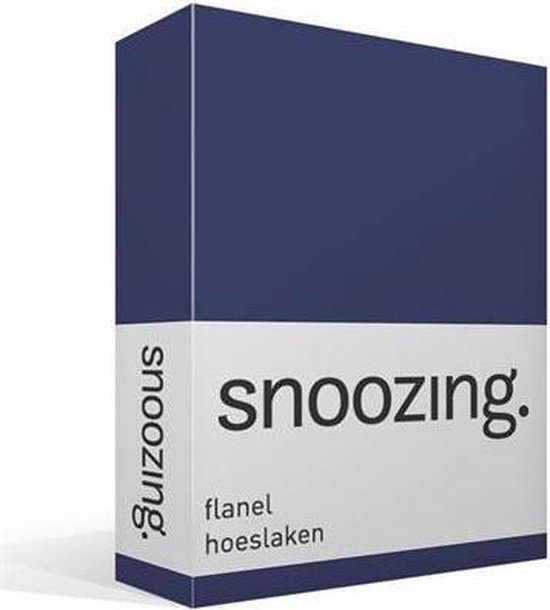 Snoozing - Flanel - Hoeslaken - Tweepersoons - 120x200 cm - Navy