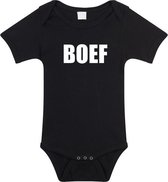 Boef tekst baby rompertje zwart jongens en meisjes - Kraamcadeau - Babykleding 92 (18-24 maanden)