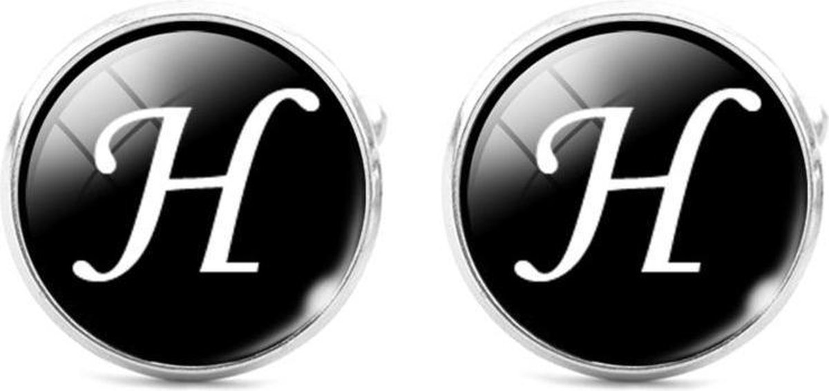 Montebello Manchetknopen Letter H - 316L Staal - ∅16mm