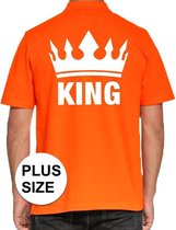 Grote maten Koningsdag poloshirt / polo t-shirt King oranje voor heren - Koningsdag kleding/ shirts 3XL
