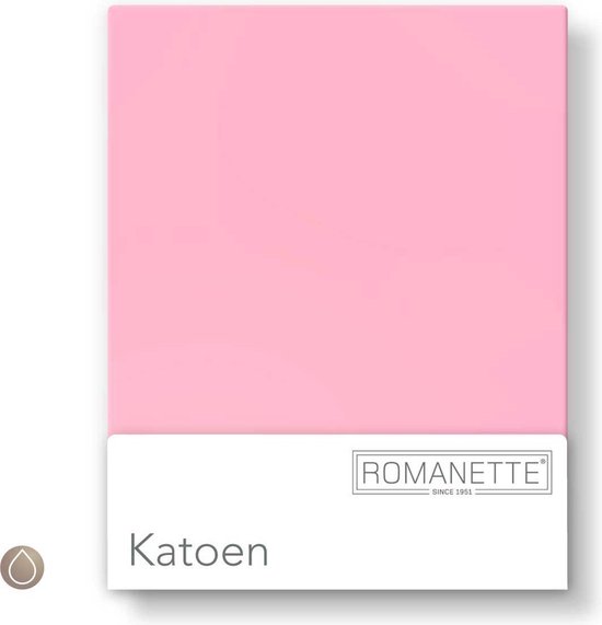 Hoeslaken de Luxe rafraîchissant - Rose - 180x200 cm - Katoen - Romanette