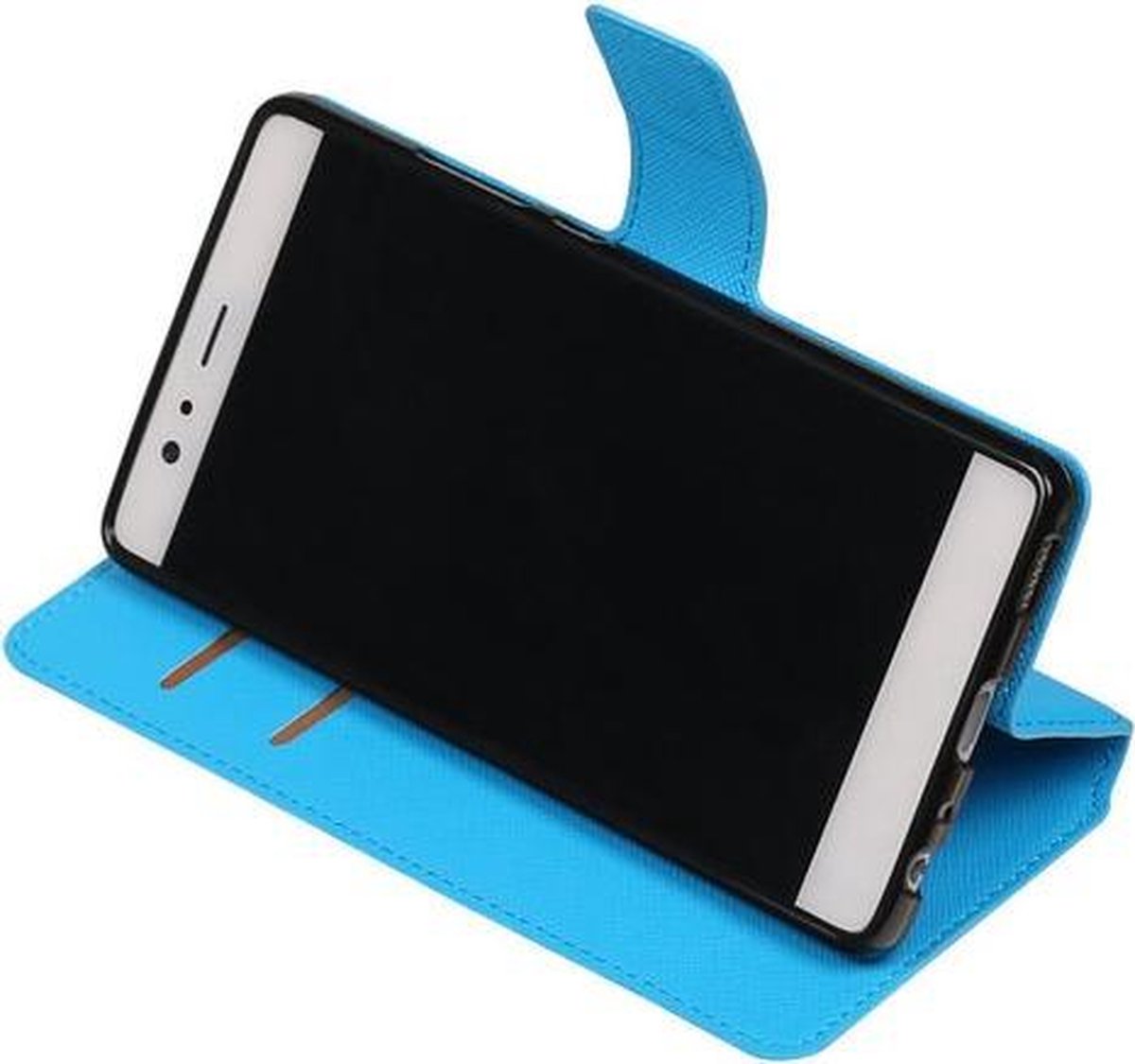 Blauw Huawei P9 TPU wallet case booktype hoesje HM Book