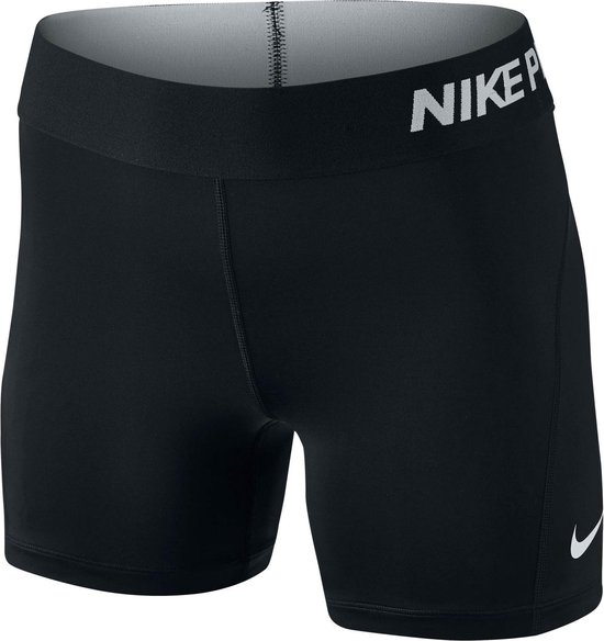 Nike Pro Short Dames Loopbroek - Maat L - Vrouwen - zwart/wit | bol.com