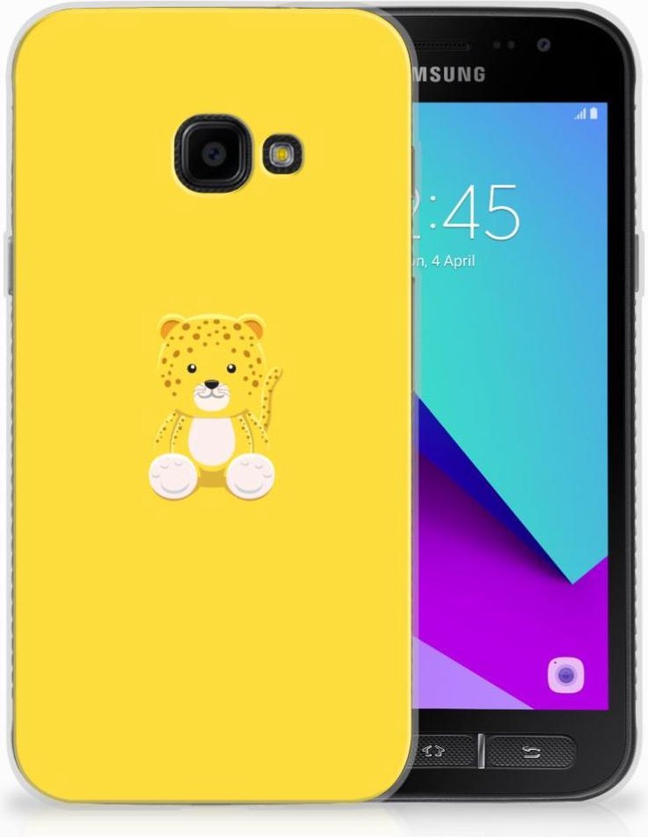 Back Cover voor Samsung Galaxy Xcover 4 | Xcover 4s Telefoonhoesje met Naam Baby Leopard