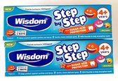 Wisdom Step By Step tandpasta 4 Plus jaar 2 x 75 ml