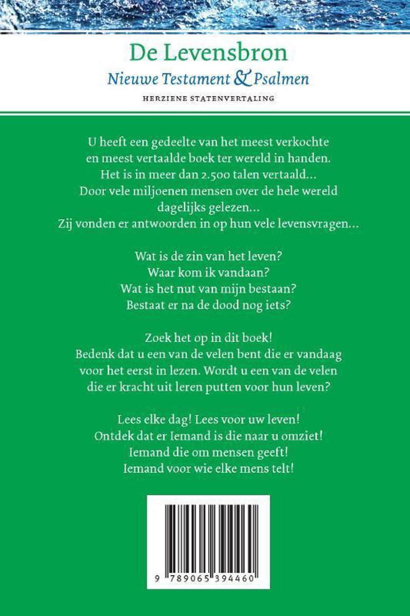 De Levensbron - back cover