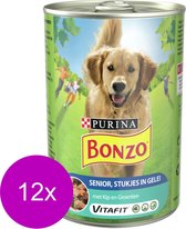 Bonzo Blik Senior Vlees/Groente 400 gr - 12 stuks