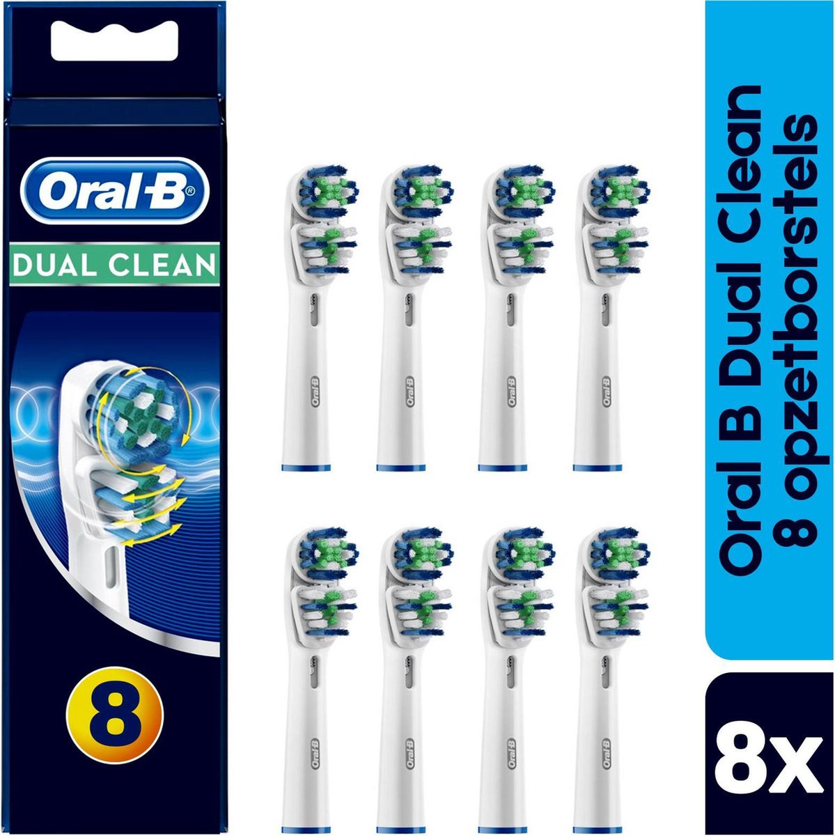 Baron gips Spoedig Oral B Dual Clean - Opzetborstels - 8 Stuks | bol.com