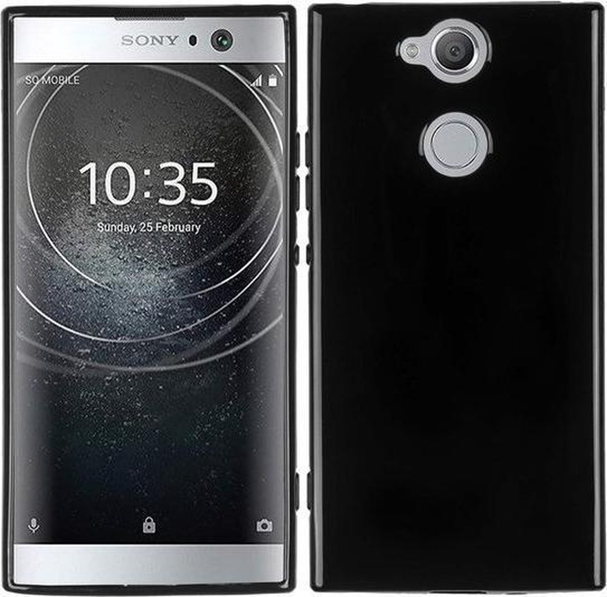 Zwart Tpu Siliconen Backcover Hoesje Geschikt voor Sony Xperia XA2