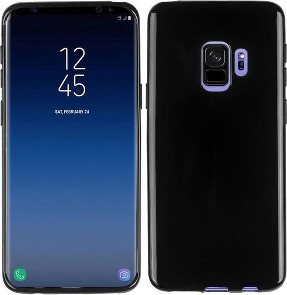 Zwart Tpu Siliconen Backcover Hoesje Geschikt voor Samsung Galaxy S9