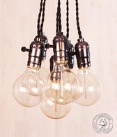 Hanglamp Edison bulb E27 fittingen + 6 kooldraadlampen