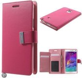 Mercury Rich Dairy wallet case Samsung Galaxy Note 4 donker roze