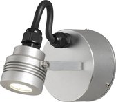 Konstsmide Monza LED 1x1W - Wandspot zwenkbaar 9cm - 230V - 3000K - zilver
