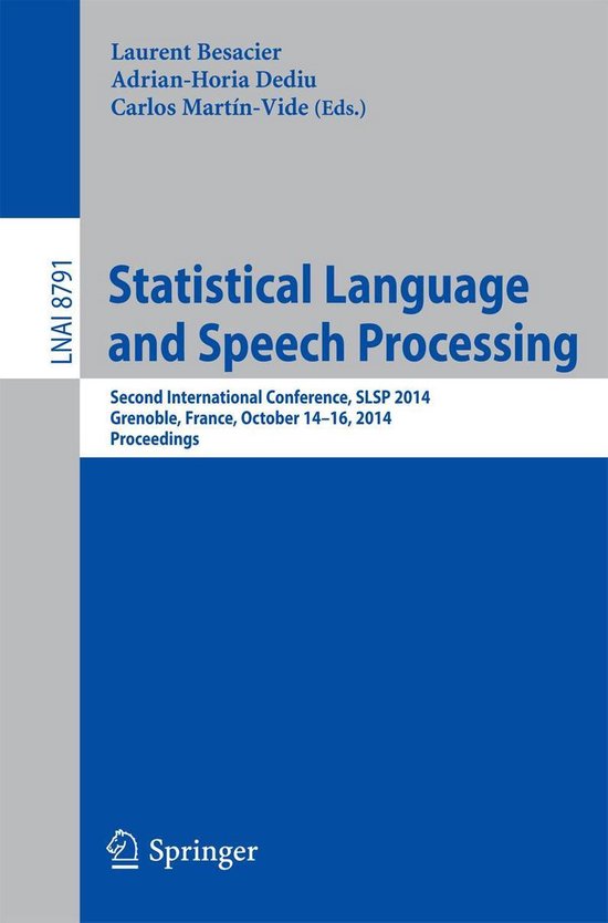 Springer Nature Proceedings Computer Science - Statistical L ... - cover