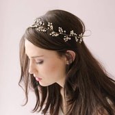 Elegant Goudkleurig Haar Sieraad | Haarsieraad - Haarversiering - Haaraccessoire | Bruid - Bruidsmeid - Bruidsmeisje | Haarklem - Haarclip | Feest - Gelegenheid - Bruiloft - Kerst - Gala - Co
