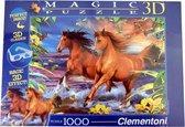 Clementoni 3D Magic Puzzel - Paarden - 1000 Stukjes