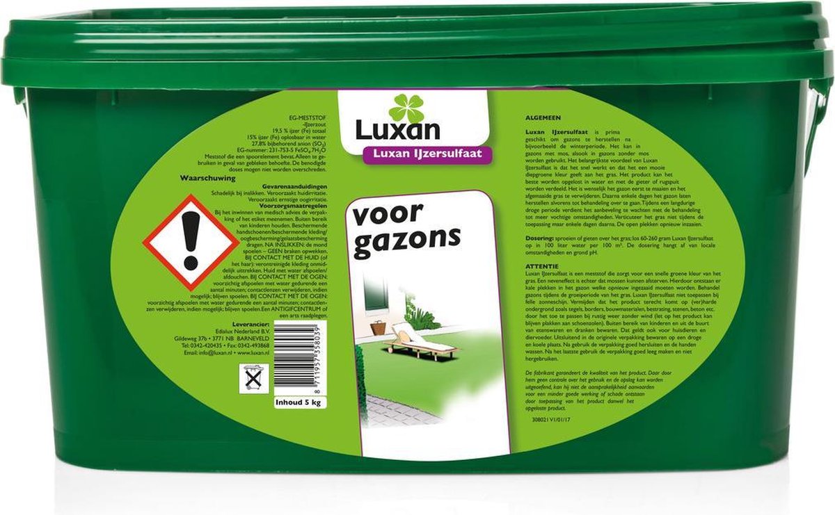 Luxan Ijzersulfaat Algen Mosbestrijding 5 kg