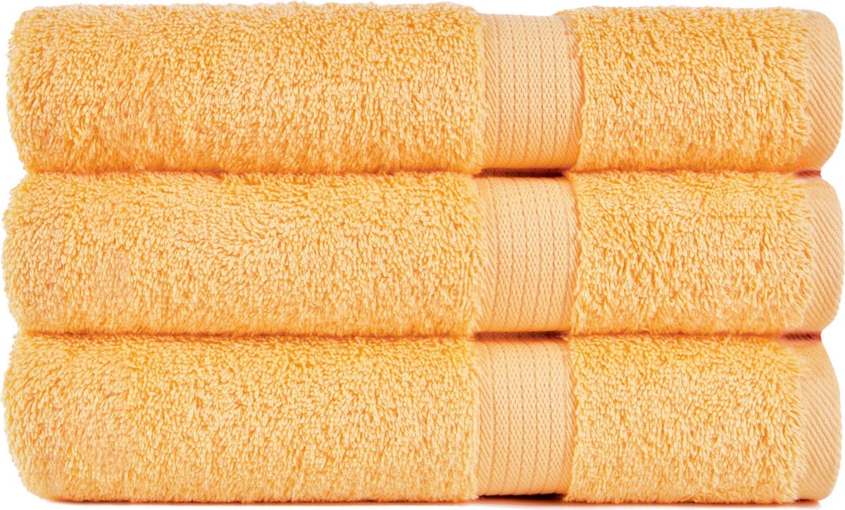Handdoek 50x100 cm Luxor Uni Topkwaliteit Maïs Geel col 130 - 4 stuks