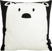 Polar Bear / IJsbeer Kussenhoes | Katoen/Polyester | 45 x 45 cm | Zwart / Wit