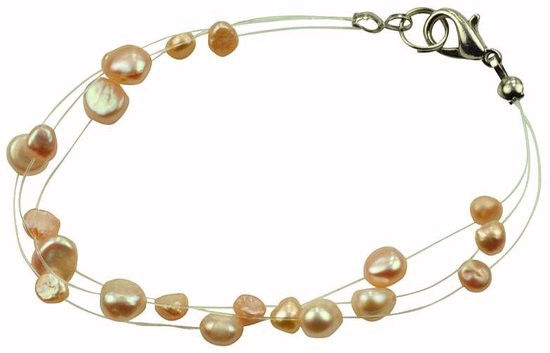 Bracelet perles d'eau douce Jill Z - saumon - Zhen Zhu