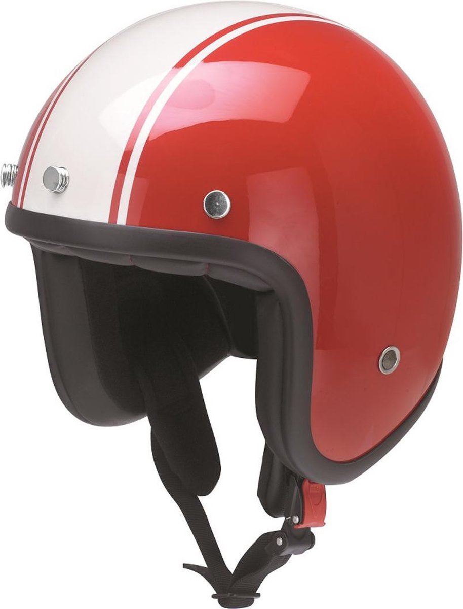 Redbike RB-757 bologna jethelm rood-wit | maat XS