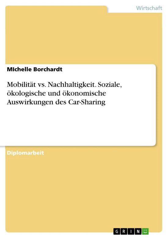 Mobilität vs. Nachhaltigkeit. Soziale, ökologische und ök ... - cover
