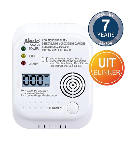 COA-26 Koolmonoxide melder - long life sensor 7 jaar