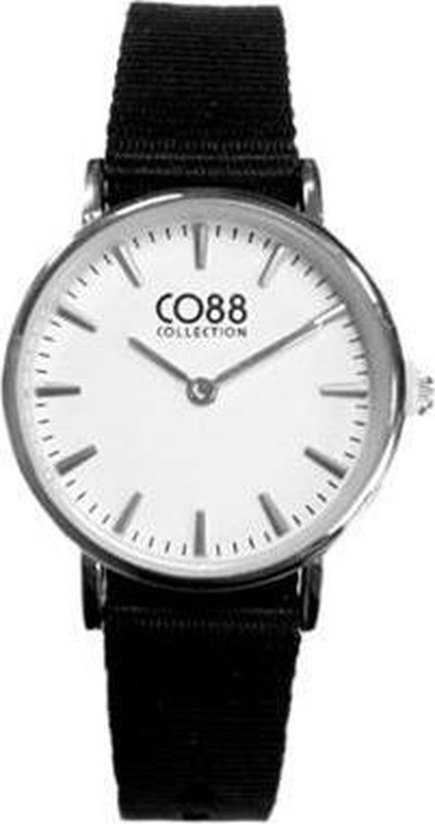 CO88 Collection Horloges 8CW 10042 Horloge met Nato Band - Ø26 mm - Zwart - Zilverkleurig