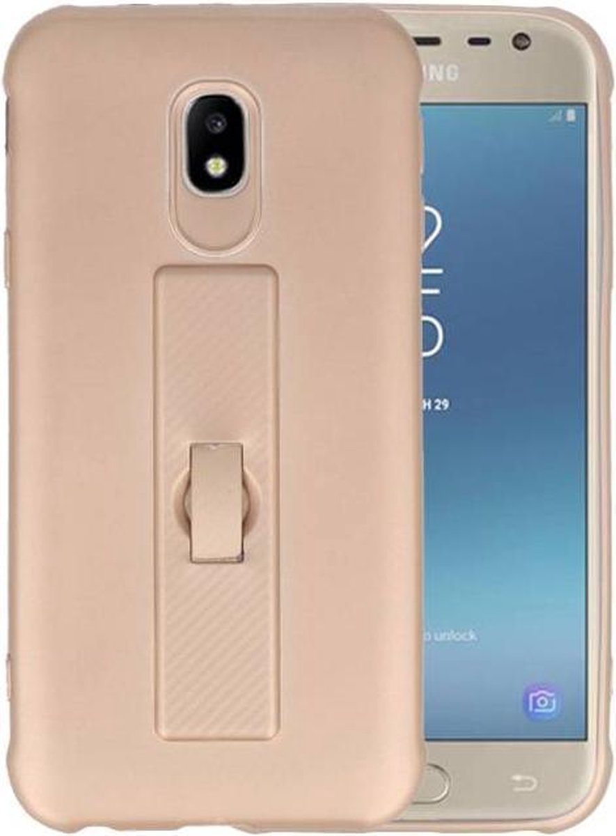 Carbon series hoesje - Backcover Geschikt voor Galaxy J3 2017 Goud