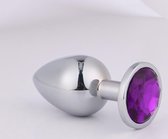 Aluminium Butt Plug met Diamant - Large