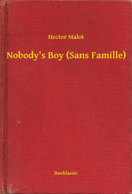 Boek: Nobody's Boy (Sans Famille) door Hector Malot, rode kaft met gouden letters.
