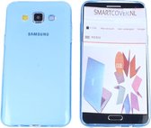 Samsung Galaxy J5 (2015) , 0.35mm Ultra Thin Matte Soft Back Skin case Transparant Blauw Blue