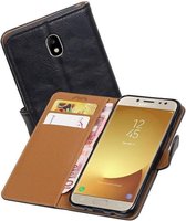 Zakelijke Book Case Telefoonhoesje Geschikt voor de Samsung Galaxy J5 2017 - Portemonnee Hoesje - Pasjeshouder Wallet Case - Zwart