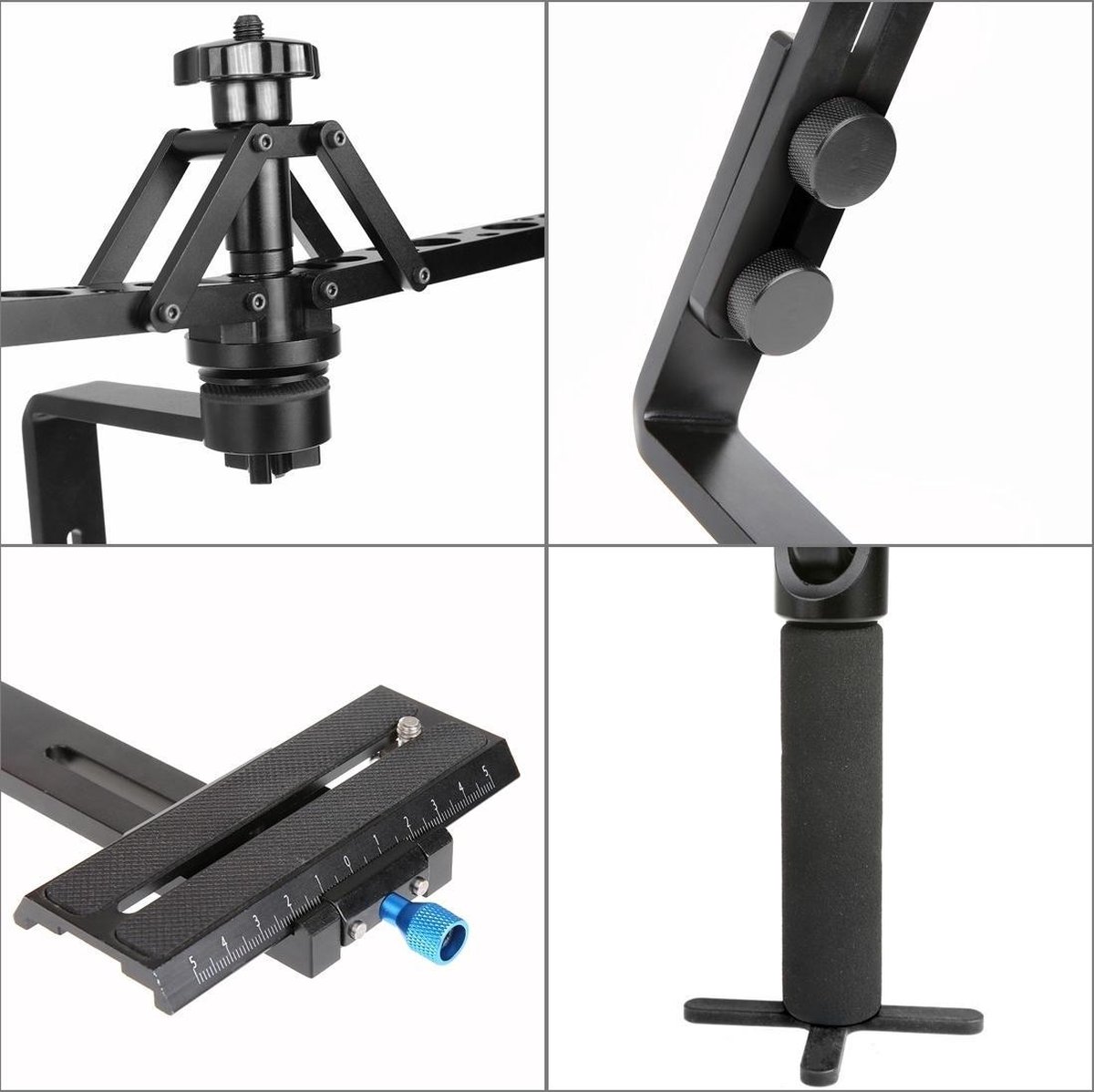 Stabilisator Dubbele handgreep, dubbele handgreep Stabilisator Handheld camera met twee handen Stabilisatorlamp/monitor/microfoon Uitbreidingsstandaard Montagebeugel Steunhouder, voor Zhiyun