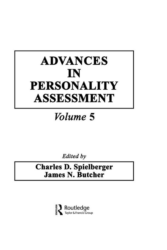 Advances in Personality Assessment - cover