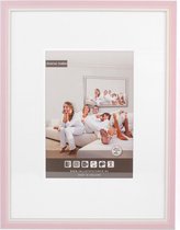 3D Houten Wissellijst - Fotolijst - 21x29,7 cm - Helder Glas - Roze / Wit met Spacer