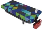 Hooodie Cushie Colored Triangles - zacht en opvallend fietskussentje voor op bagagedrager