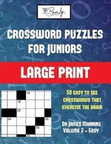 Crossword Puzzles for Juniors (Vol 1): Large print game book with 50 crossword puzzles: One crossword game per two pages: All crossword puzzles come with solutions