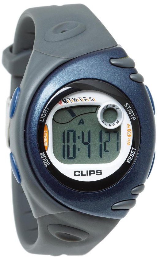 Clips Horloge - Rubber - Zwart - Ø 38.5