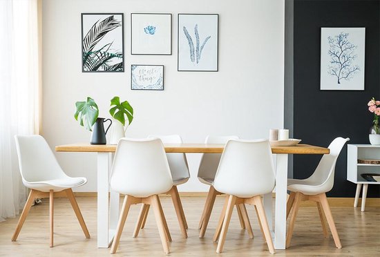 Prestigieus Confronteren passend Set van 2 design kuipstoelen wit - witte zitting - houten poten | bol.com