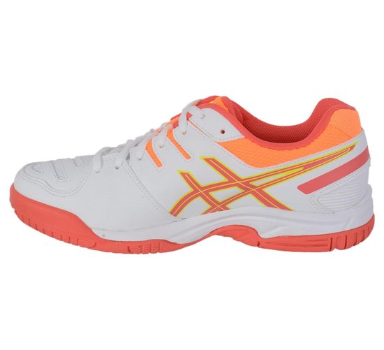 Asics Game 5 (GS) Tennisschoenen - Maat 38 - Unisex - wit/oranje | bol.com