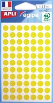 Agipa ronde etiketten in etui diameter 8 mm, geel, 462 stuks, 77 per blad